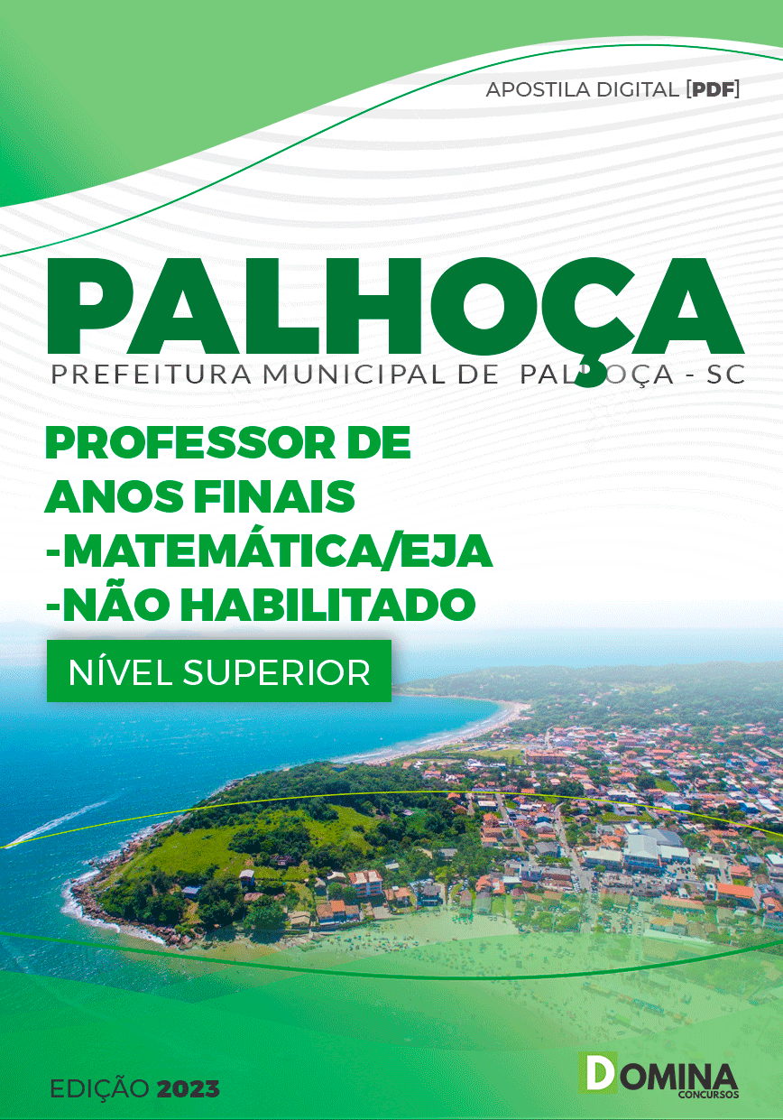 Pref Palhoça SC 2023 Prof Anos Finais Matemática EJA N Habilit