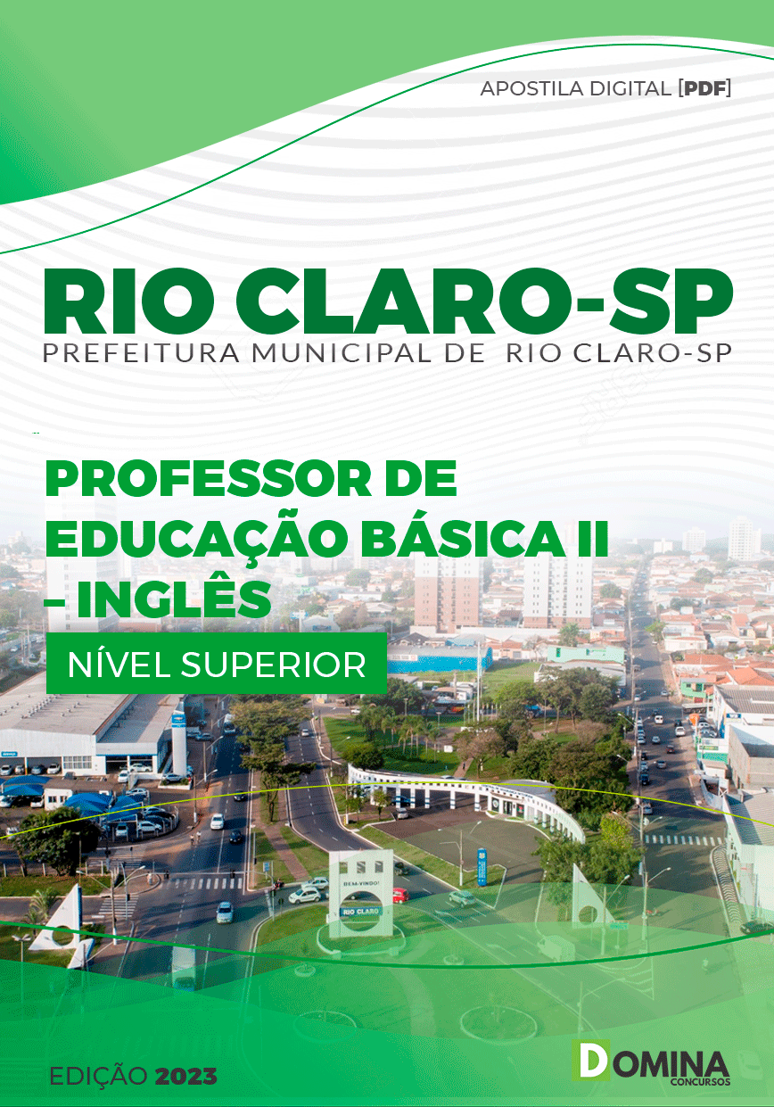 Pref Rio Claro SP 2023 Professor Educação Básica Inglês