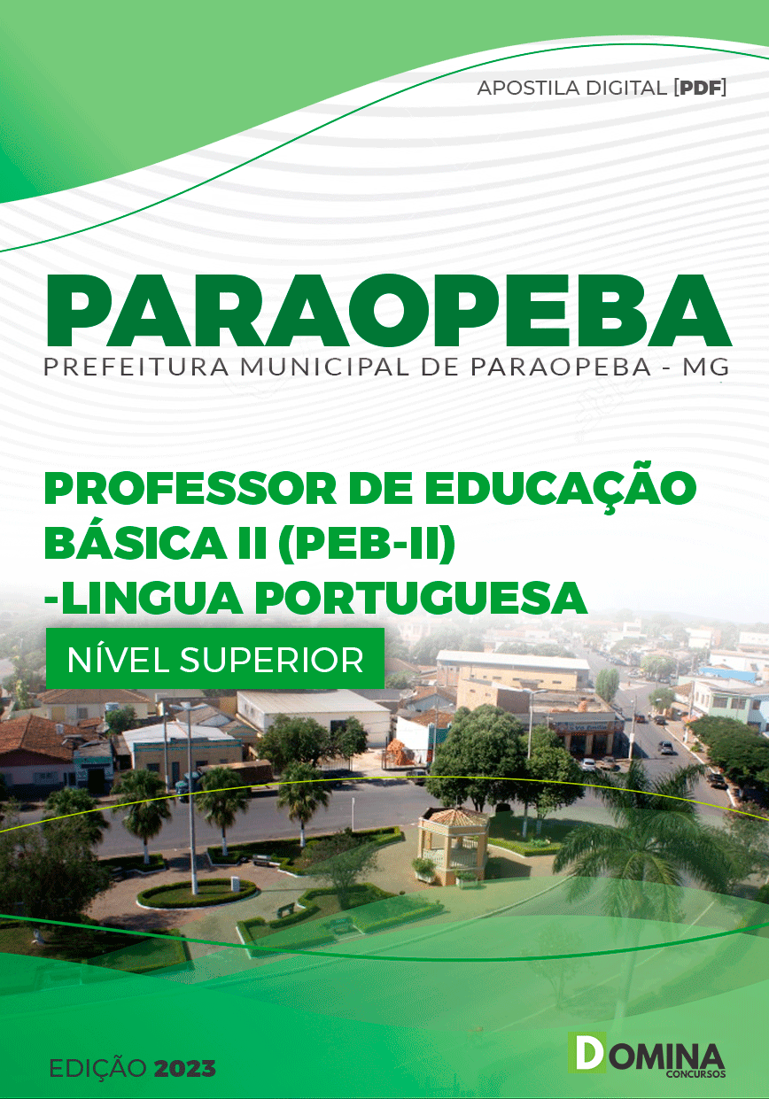 Pref Paraopeba MG 2023 Professor Ed Básica Língua Portuguesa