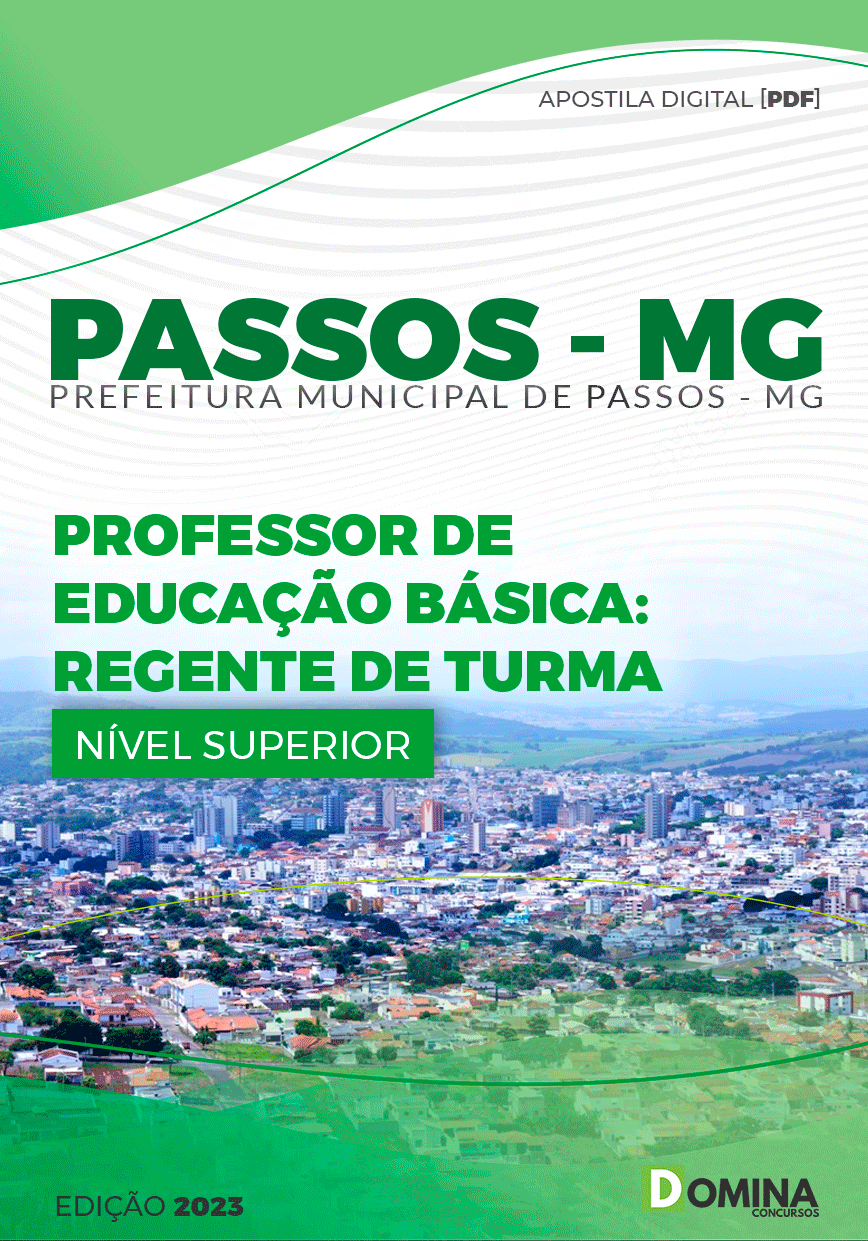 Apostila Pref Passos MG 2023 Professor PEB Regente Turma