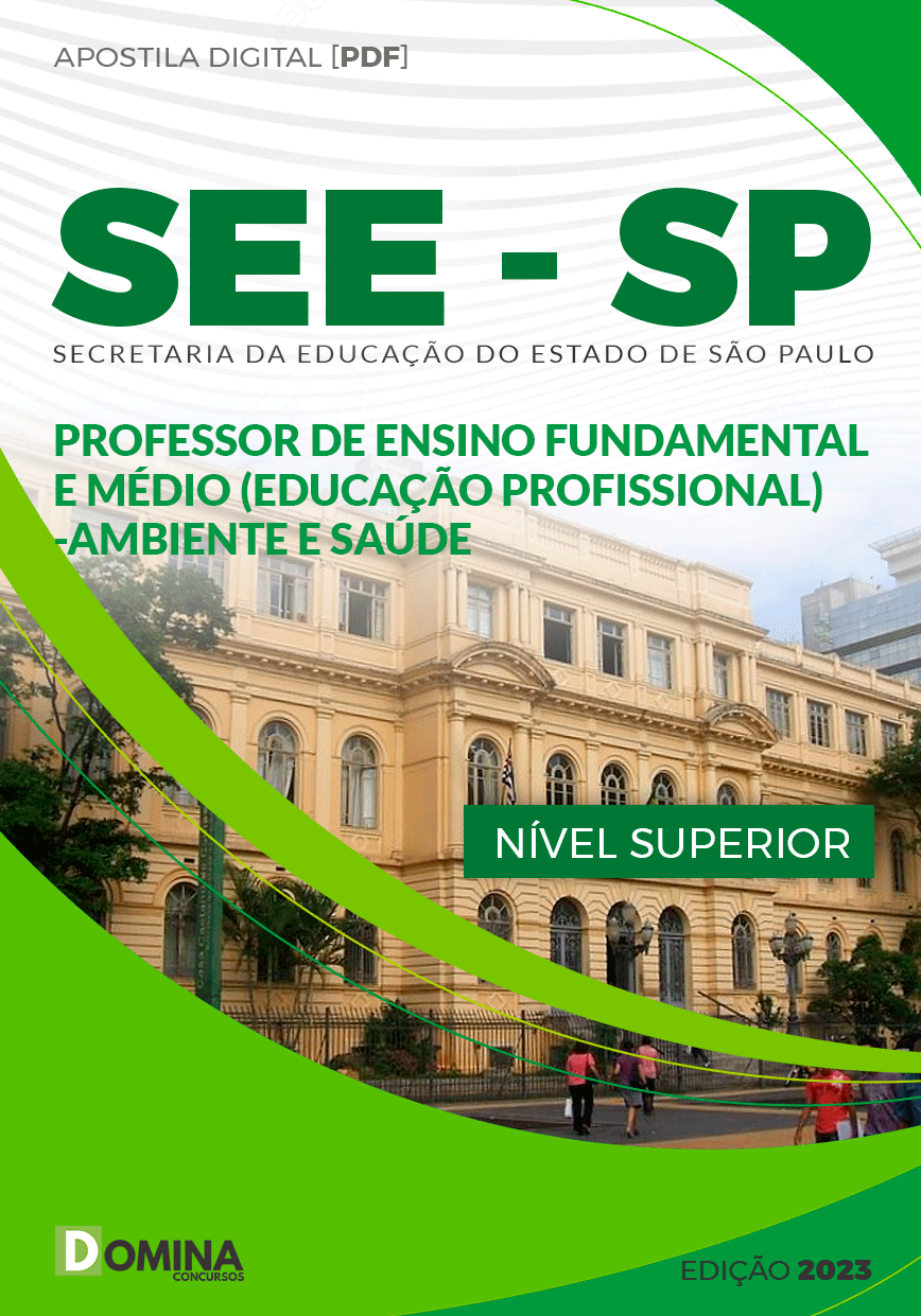 Apostila SEE SP 2023 Professor Educação Profissional Ambiente Saúde