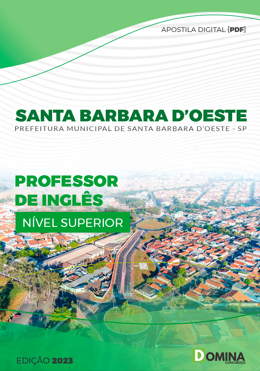 Apostila Pref Santa Barbara d’Oeste SP 2023 Professor Inglês