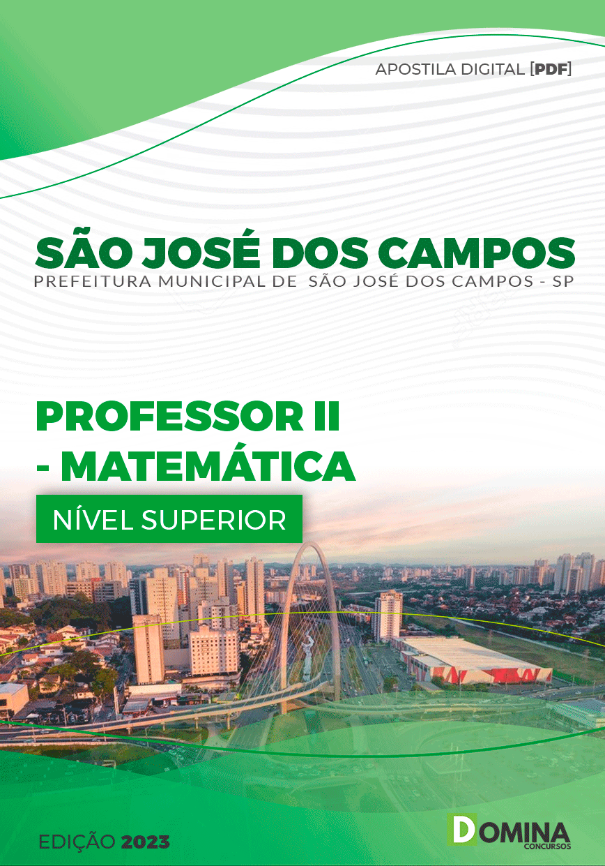 Apostila Pref São José dos Campos SP 2023 Professor II Matemática
