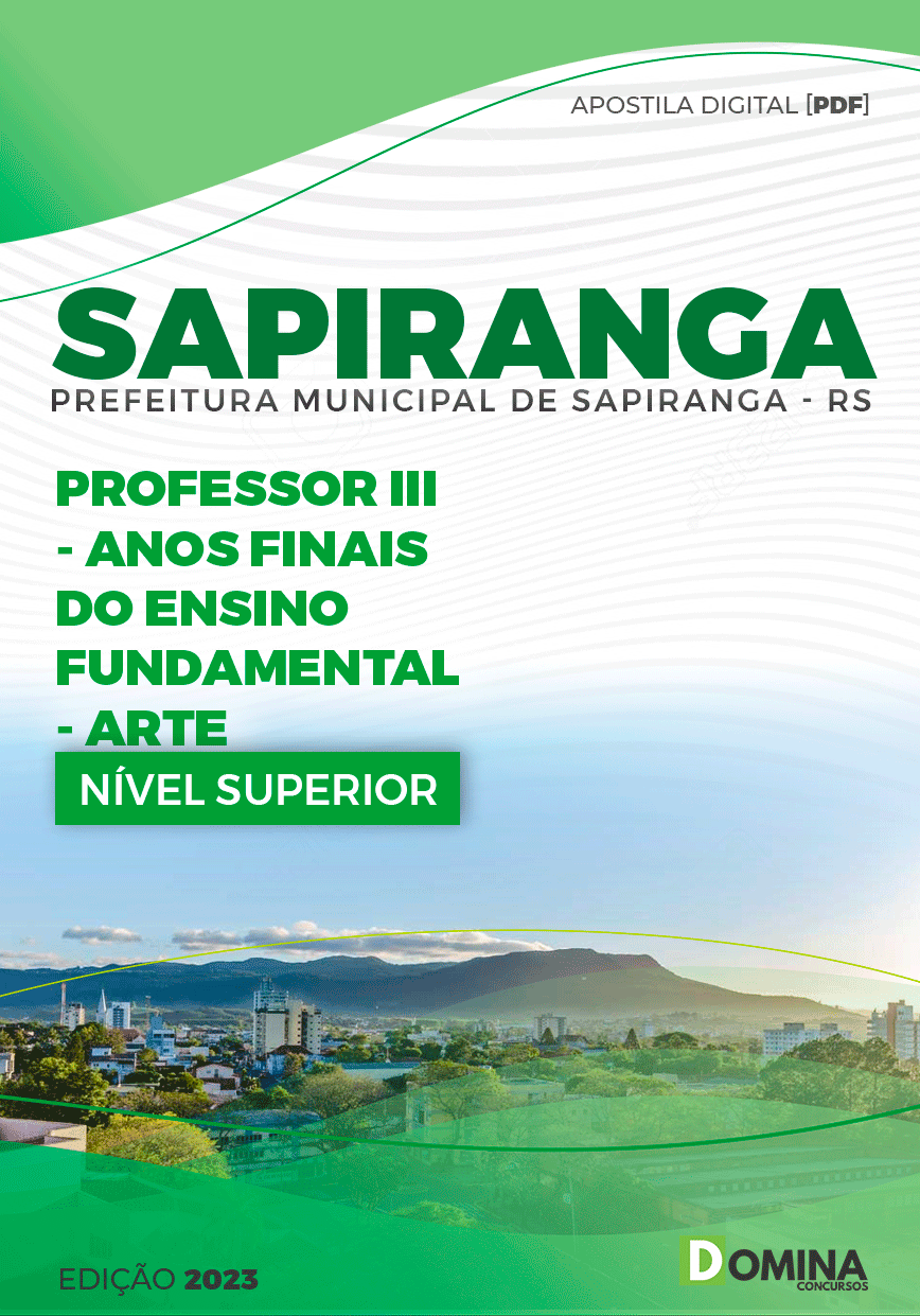 Apostila Pref Sapiranga RS 2023 Professor III Arte