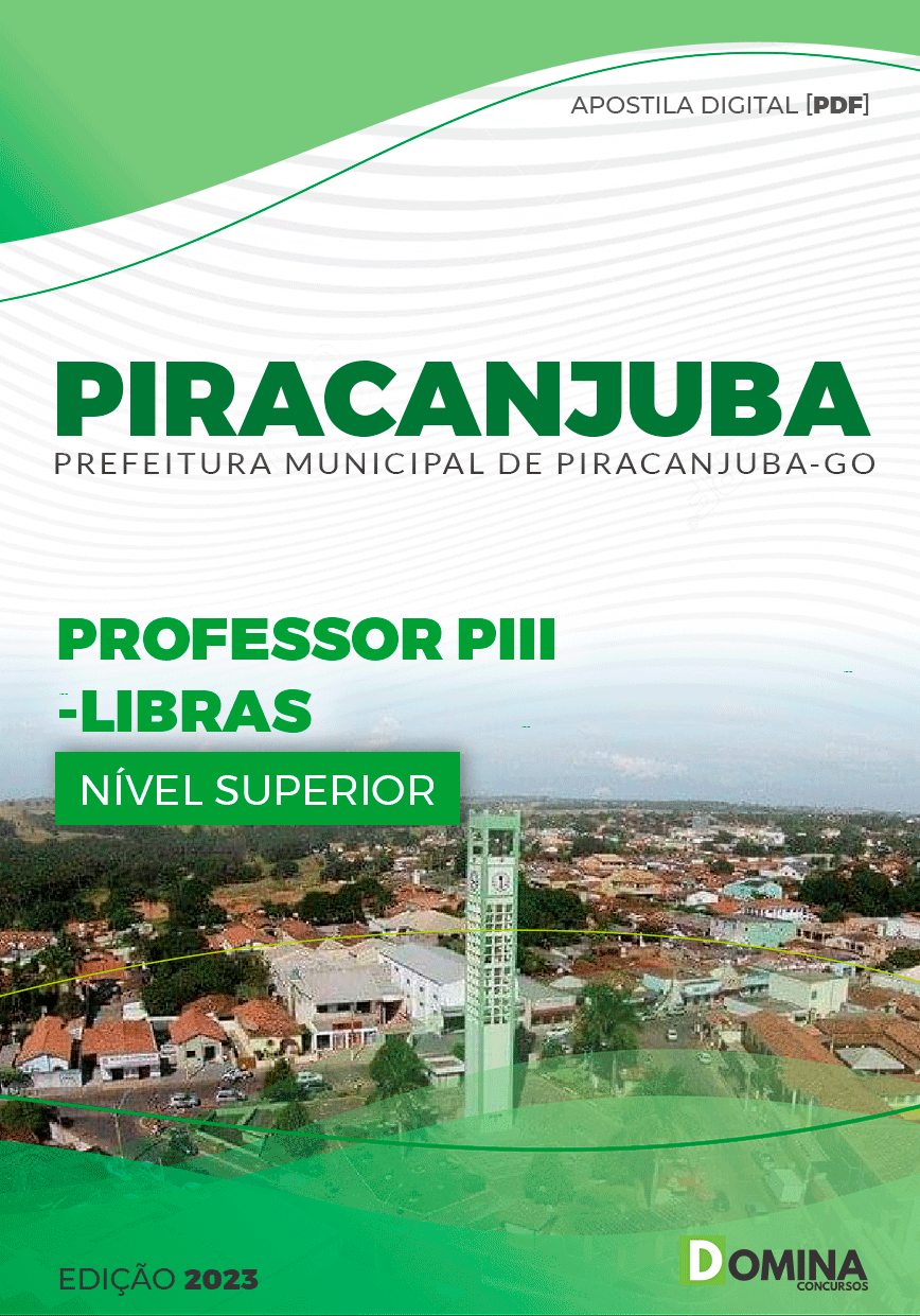 Apostila Concurso Pref Piracanjuba GO 2023 Professor PIII Libras