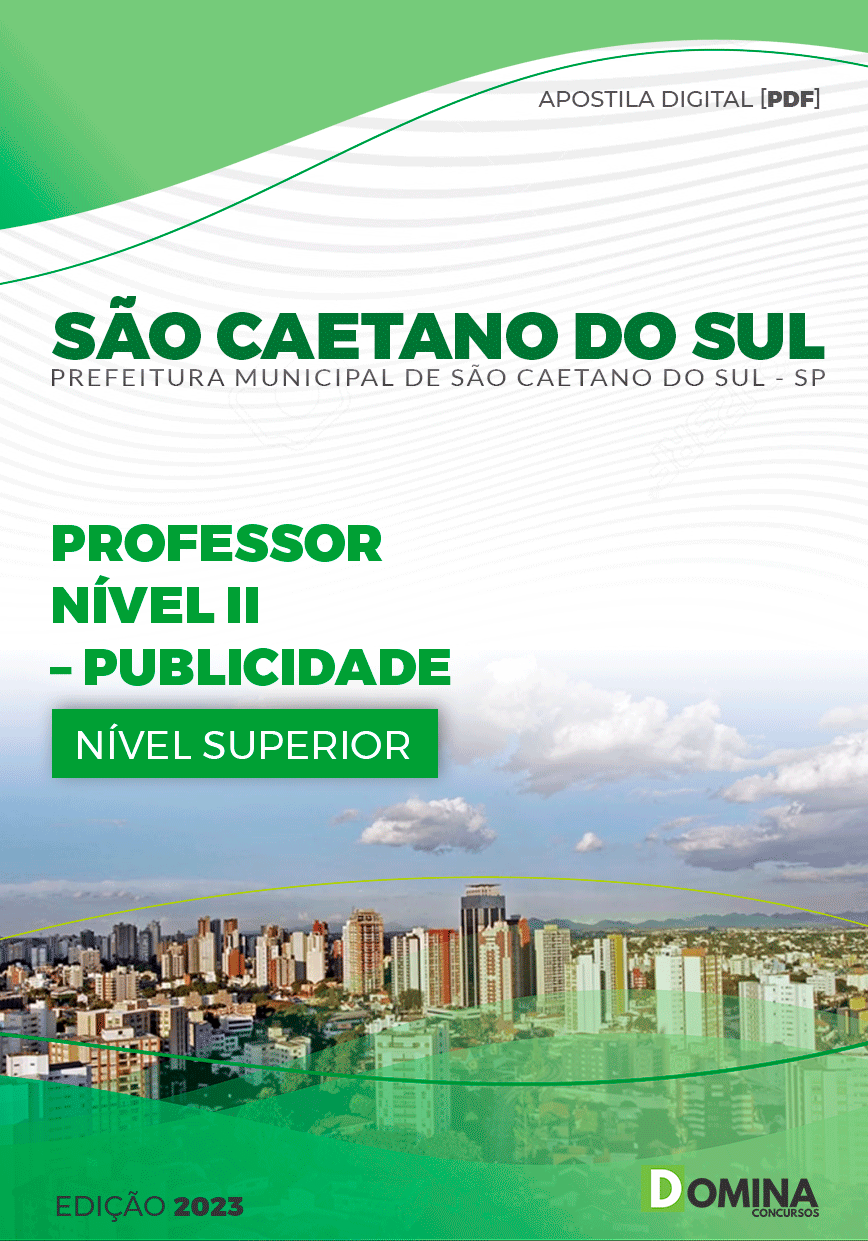 Apostila Pref São Caetano do Sul SP 2023 Professor II Publicidade