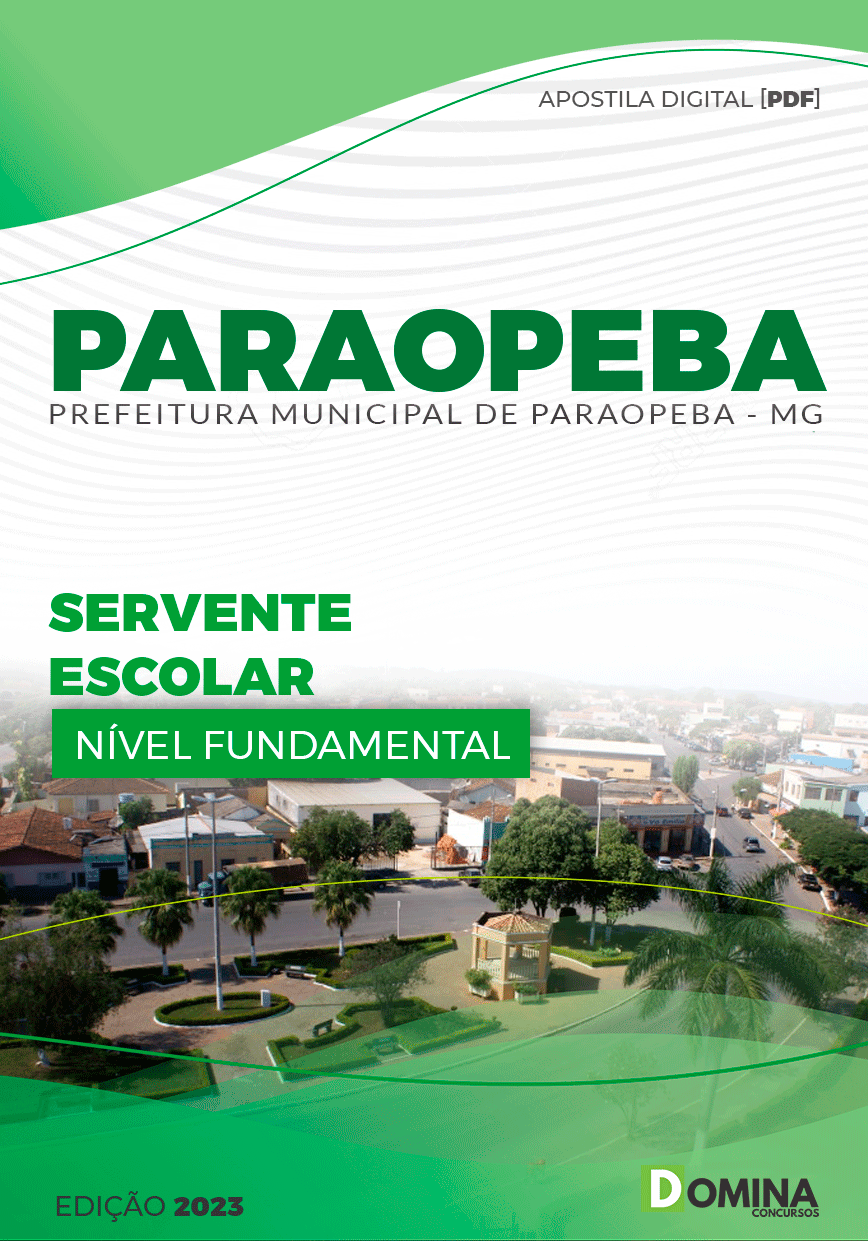 Apostila Pref Paraopeba MG 2023 Servente de Escolar