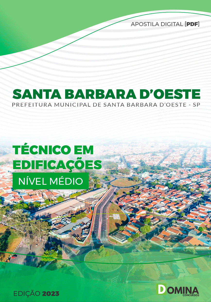 Apostila Pref Santa Barbara d’Oeste SP 2023 Técnico Edificações