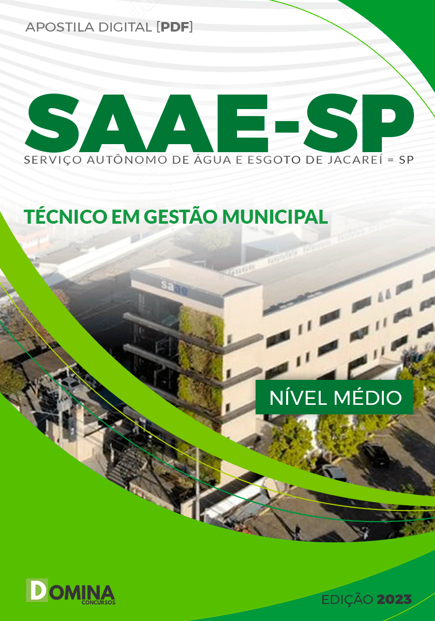 Apostila SAAE Jacareí SP 2023 Técnico em Gestão Municipal