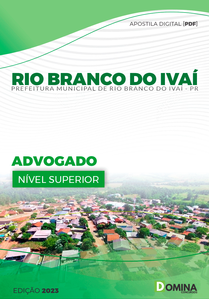 Apostila Pref Rio Branco do Ivaí PR 2023 Advogado