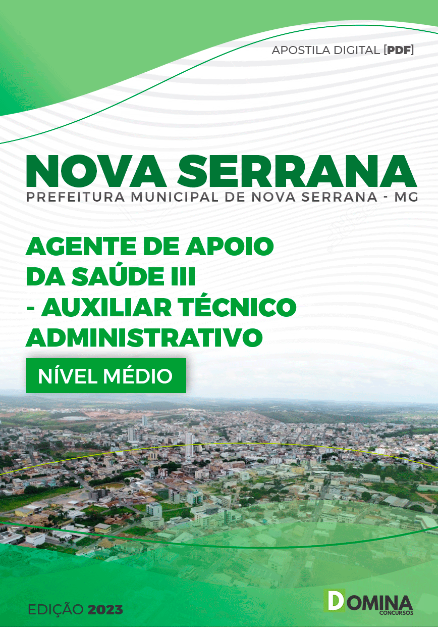 Apostila Pref Nova Serrana MG 2024 Agente Apoio Saúde III