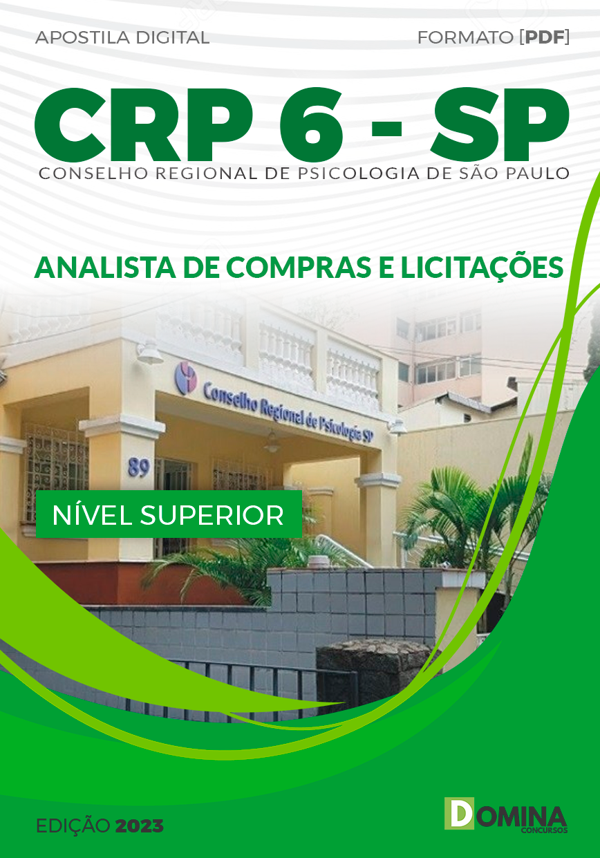 Apostila CRP 6ª Região SP 2023 Analista de Compras e Licitações