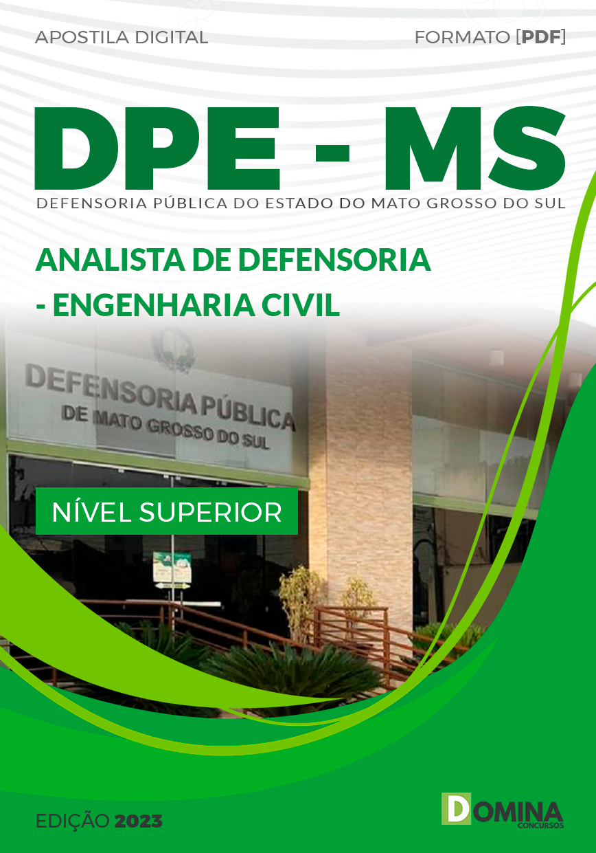 DPE MS 2023 Analista de Defensoria Engenharia Civil