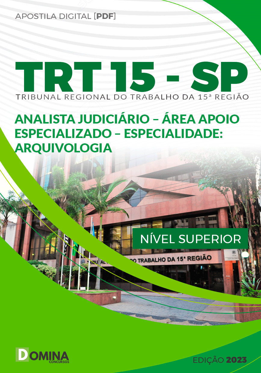 Apostila TRT 15 SP 2023 Auxiliar Judiciário Arquivologia