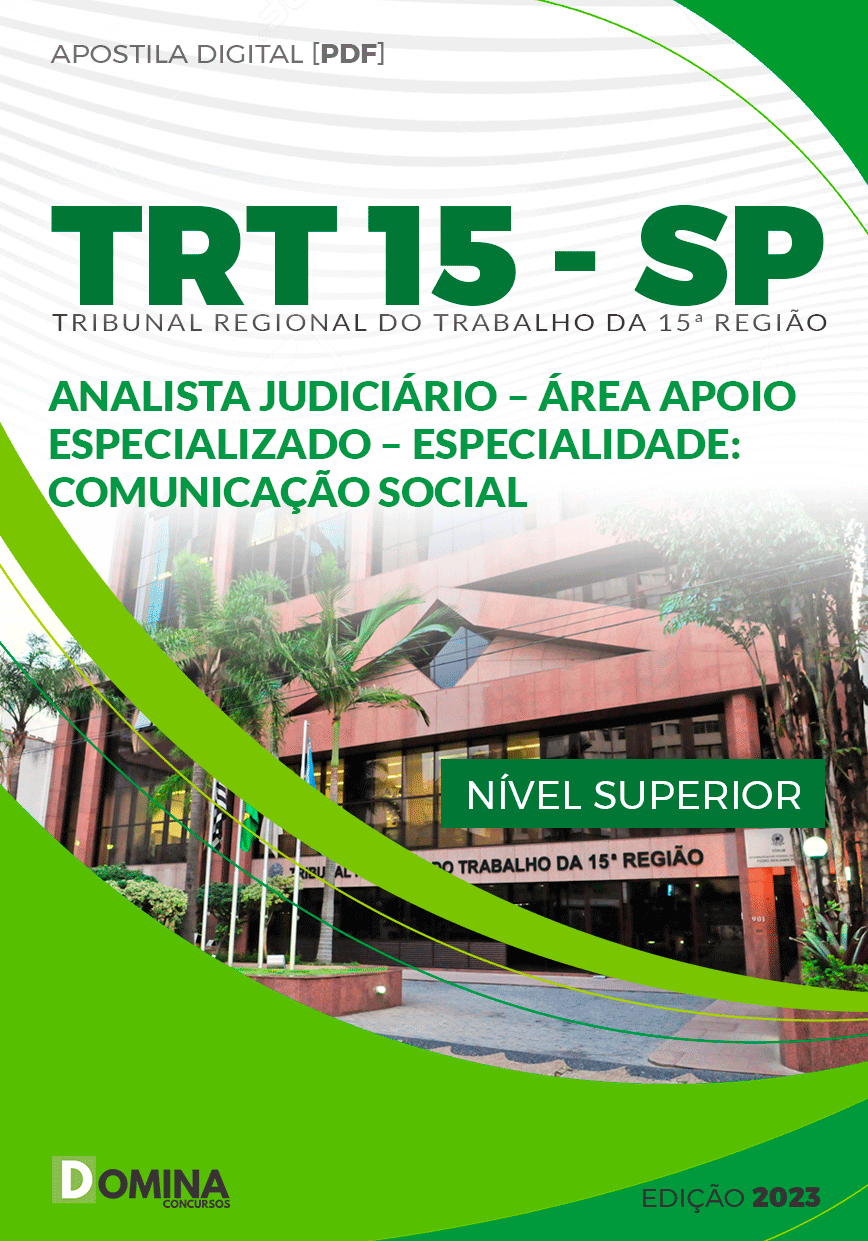 Apostila TRT 15 SP 2023 Analista Judiciário Comunicação Social