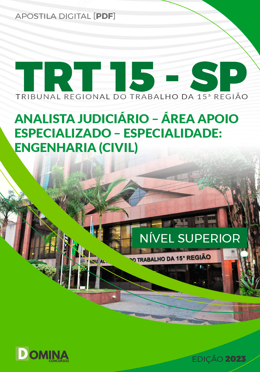 Apostila TRT 15 SP 2023 Analista Judiciário Engenheiro Civil