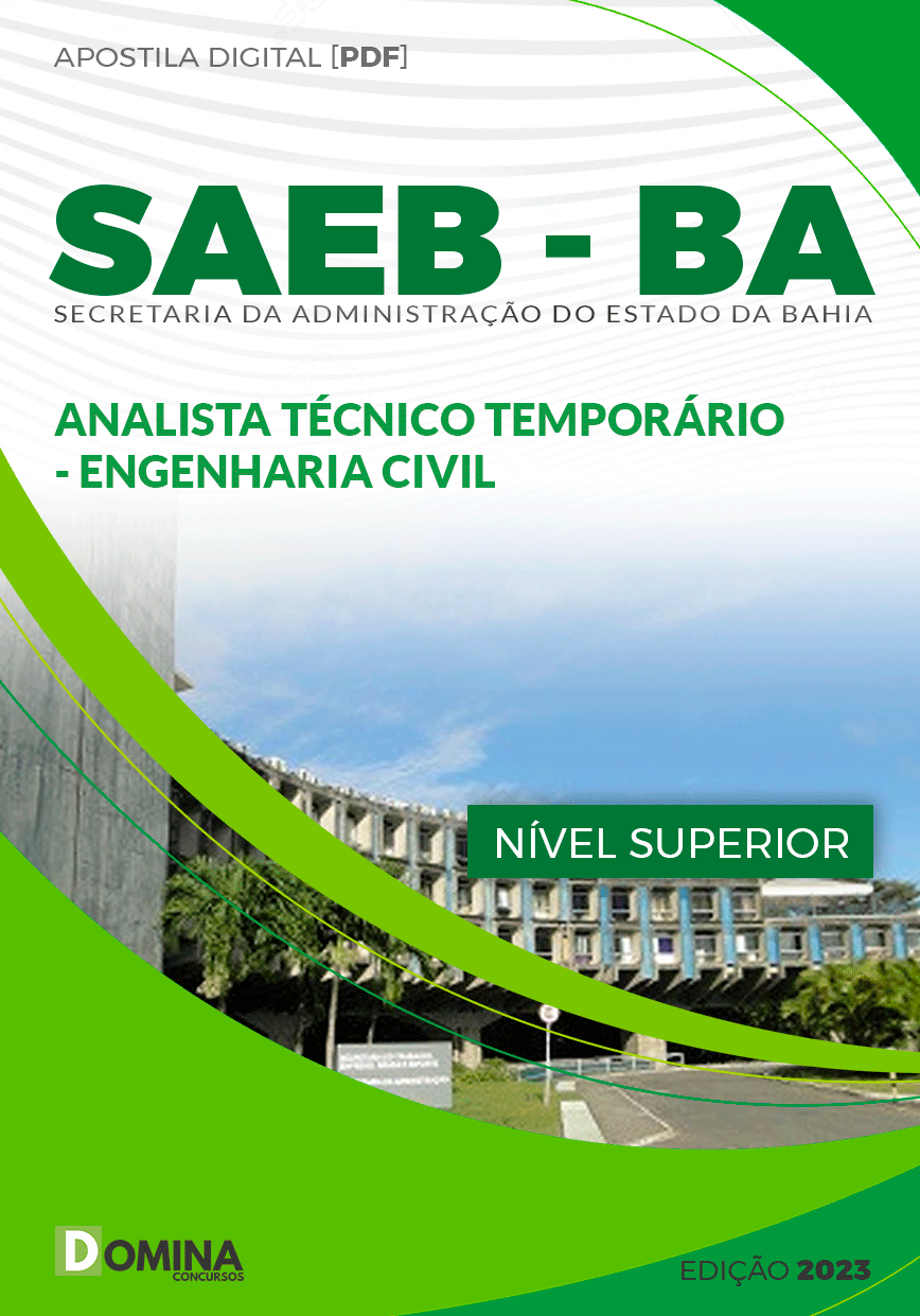 Apostila SAEB BA 2023 Analista Técnico Engenheiro Civil