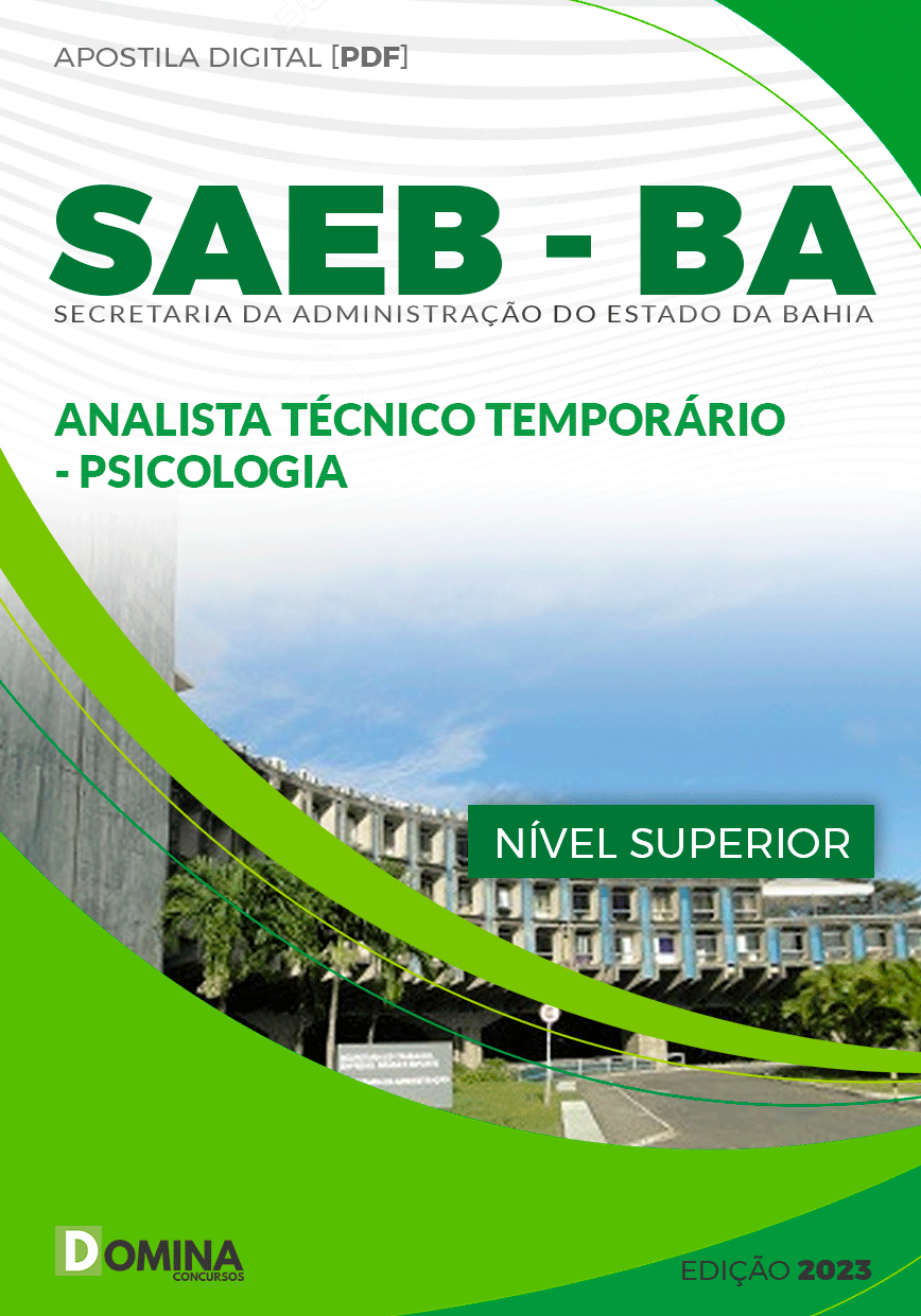 Apostila SAEB BA 2023 Analista Técnico Temporário Psicologia