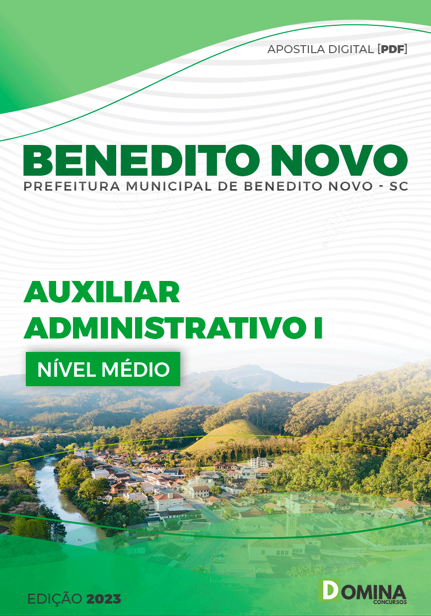 Apostila Pref Benedito Novo SC 2023 Auxiliar Administrativo I
