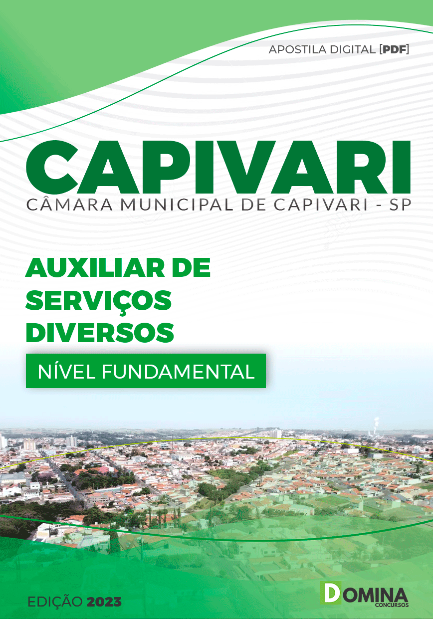 Apostila Câmara Capivari SP 2023 Auxiliar de Serviços Gerais