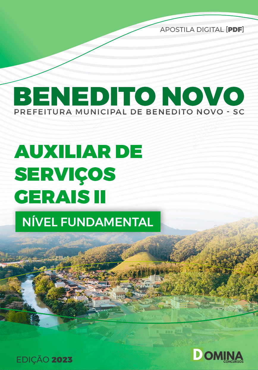 Apostila Pref Benedito Novo SC 2023 Auxiliar Serviços Gerais II