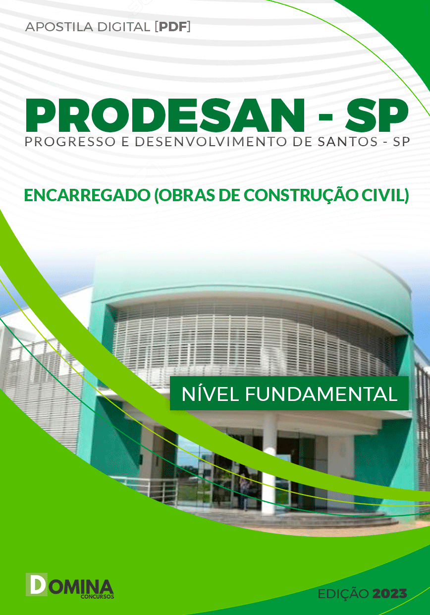 Apostila PRODESAN SP 2023 Encarregado Construção Civil