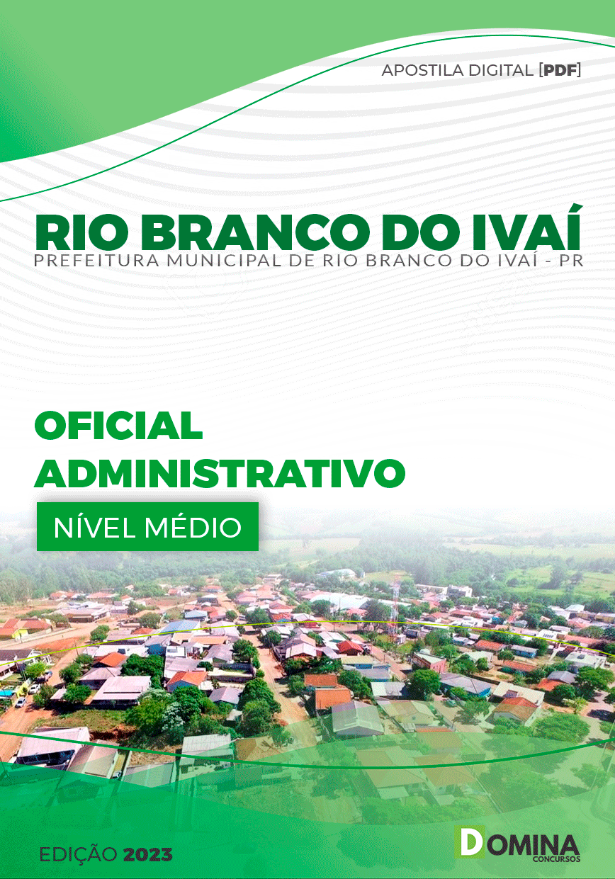 Apostila Pref Rio Branco do Ivaí PR 2023 Oficial Administrativo