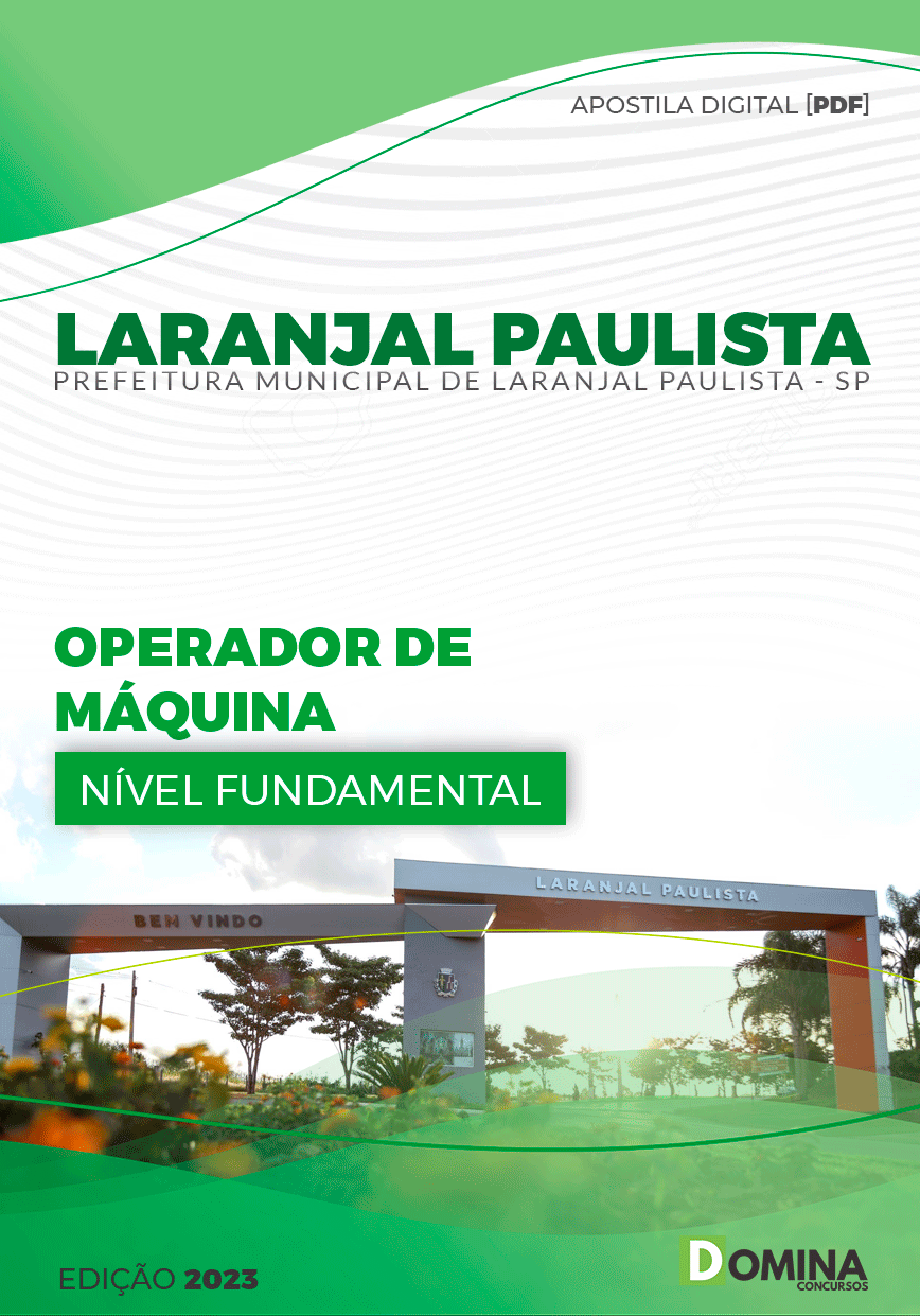 Apostila Pref Laranjal Paulista SP 2023 Operador Máquinas