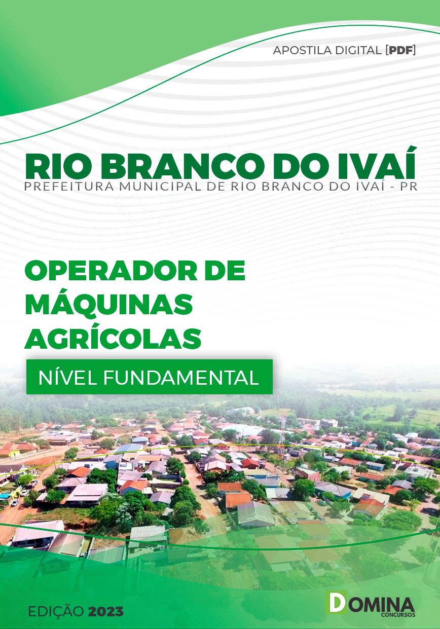 Pref Rio Branco do Ivaí PR 2023 Operador Máquinas Agrícolas