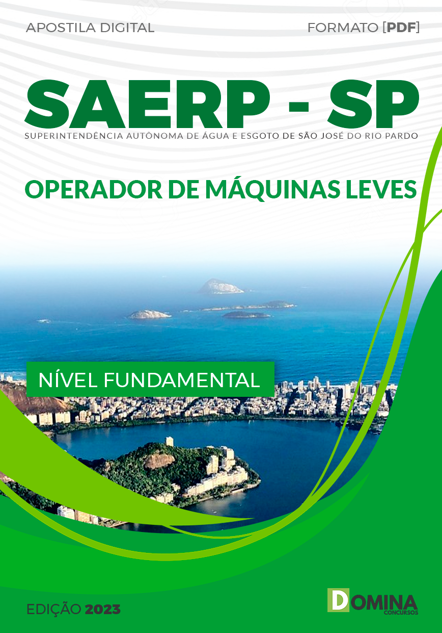 Apostila Concurso SAERP SP 2023 Operador Máquinas Leves