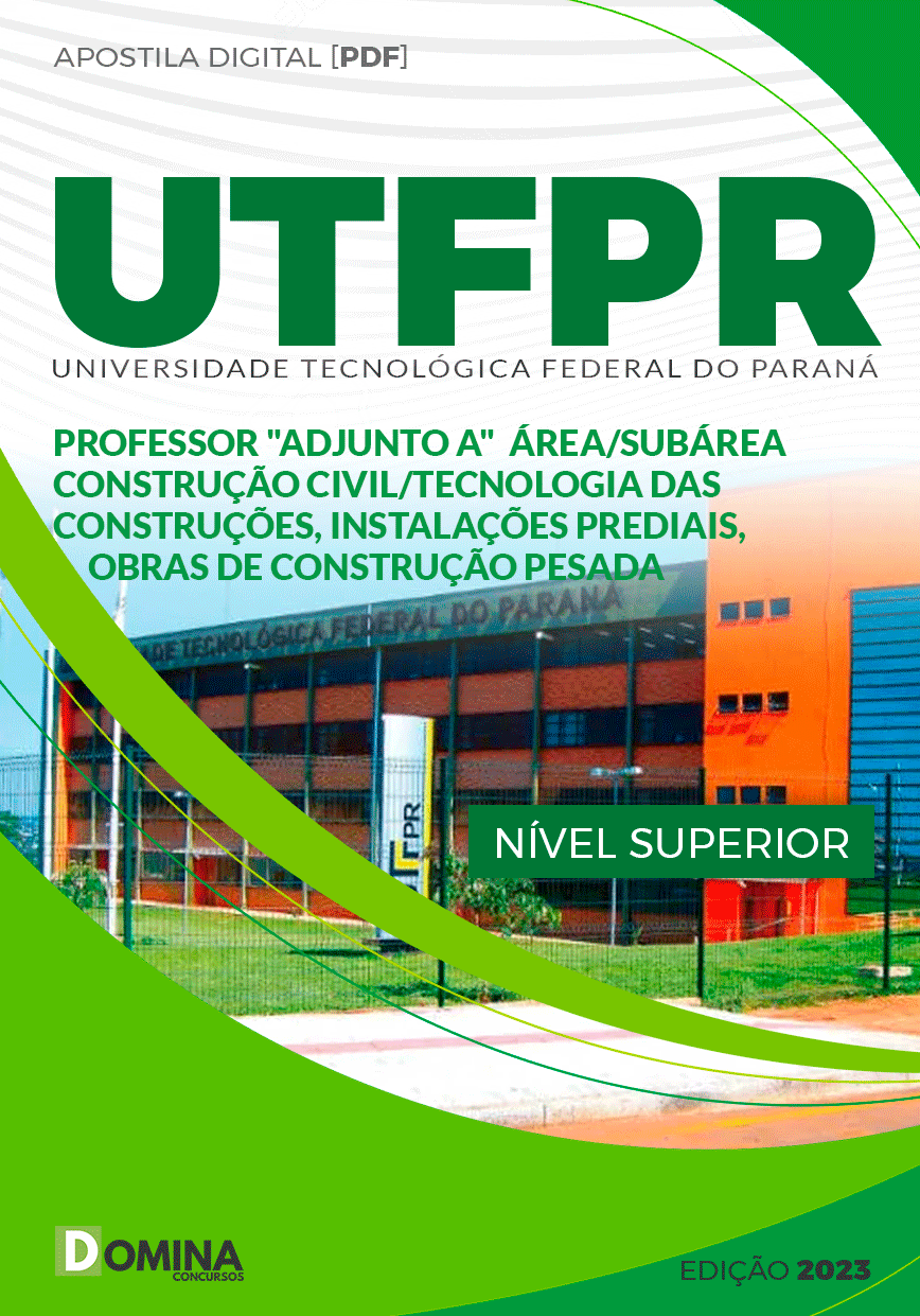 UTFPR PR 2023 Prof Construção Civil Tecnologia das Construções