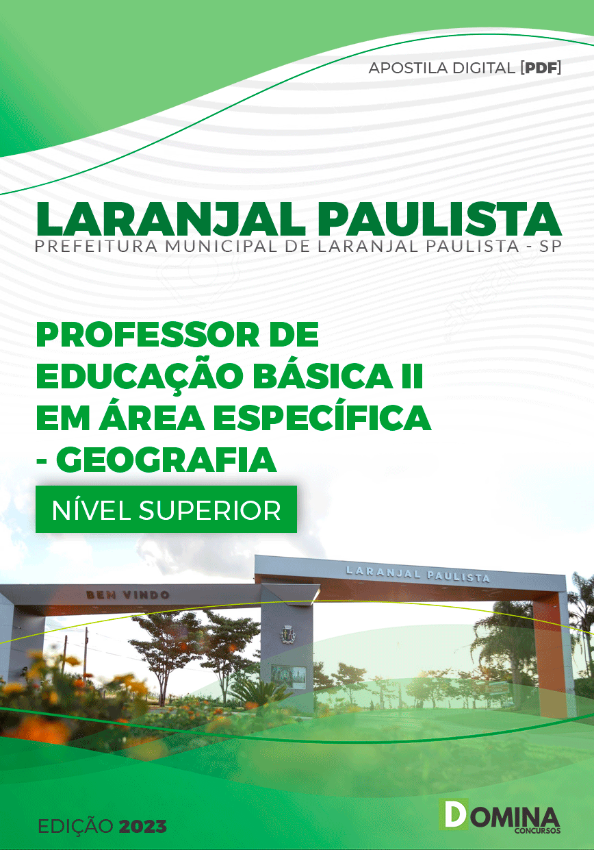 Apostila Pref Laranjal Paulista SP 2023 Professor II Geografia