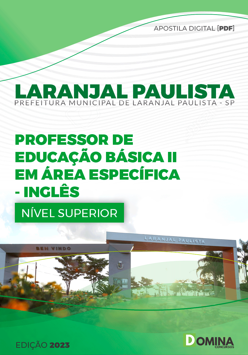 Apostila Pref Laranjal Paulista SP 2023 Professor II Inglês