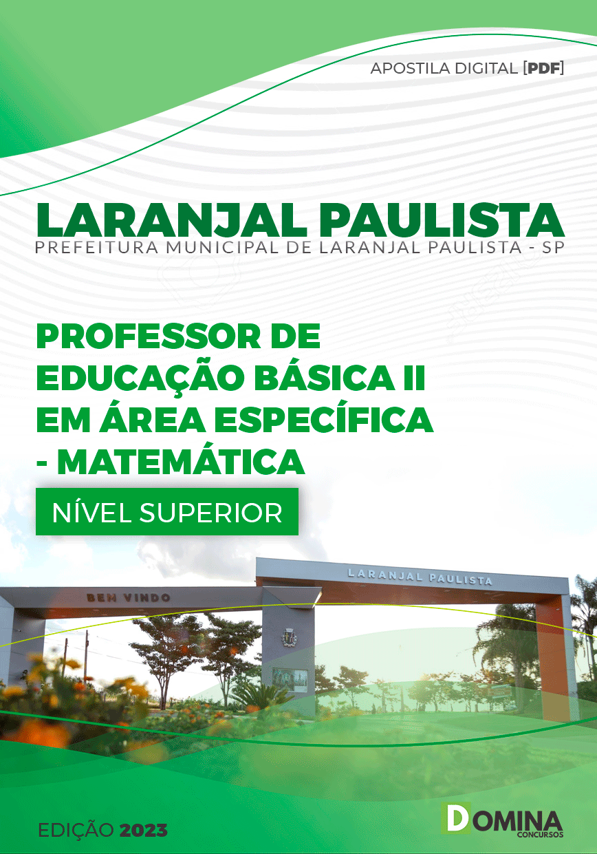 Apostila Pref Laranjal Paulista SP 2023 Professor II Matemática