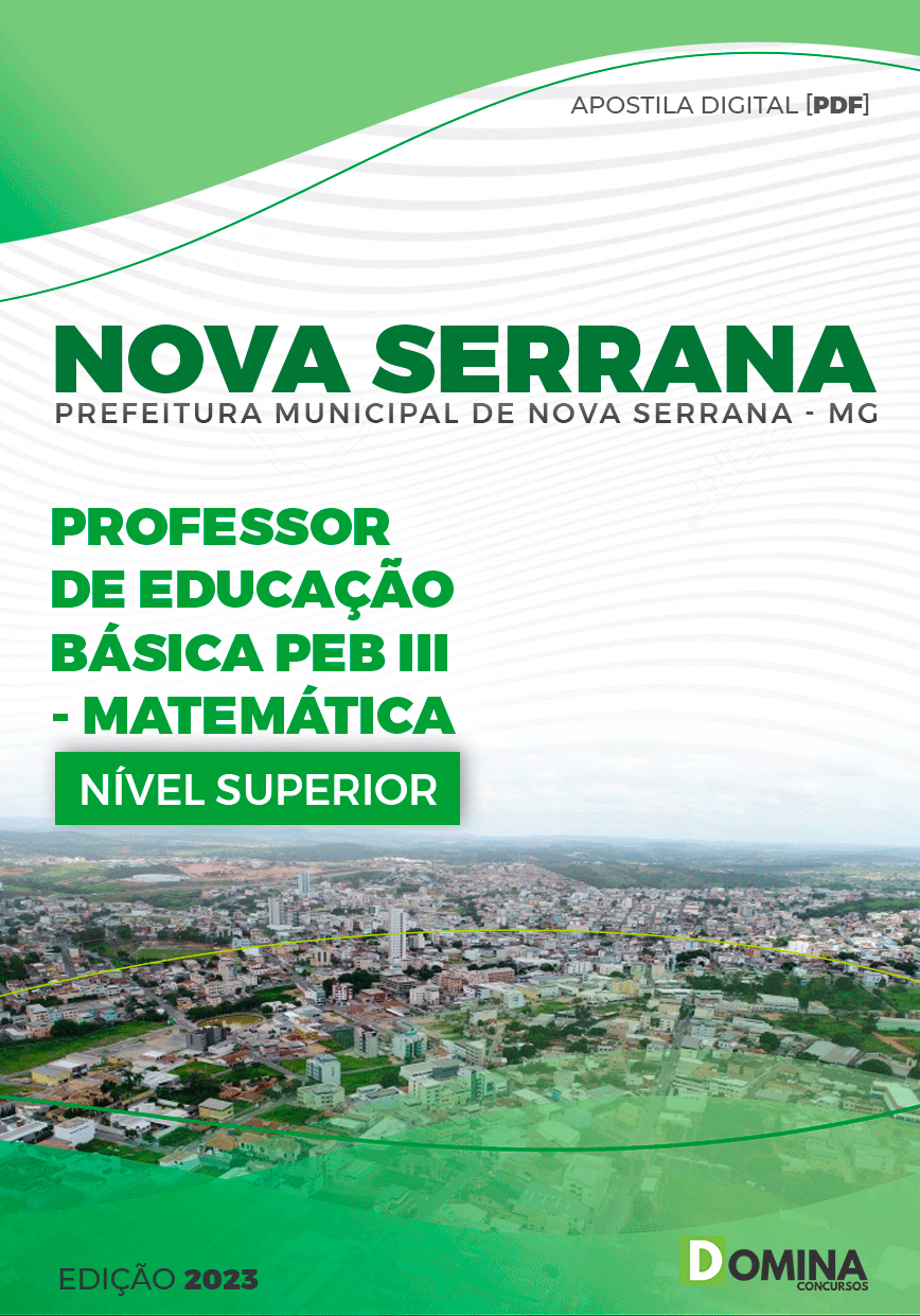 Apostila Pref Nova Serrana MG 2024 Professor PEB III Matemática