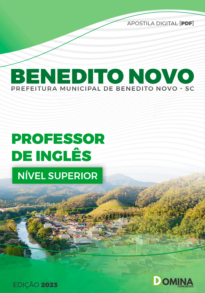 Apostila Pref Benedito Novo SC 2023 Professor Inglês