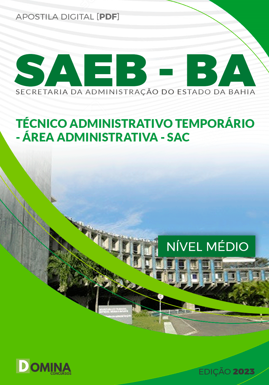 Apostila SAEB BA 2023 Técnico Administrativo SAC