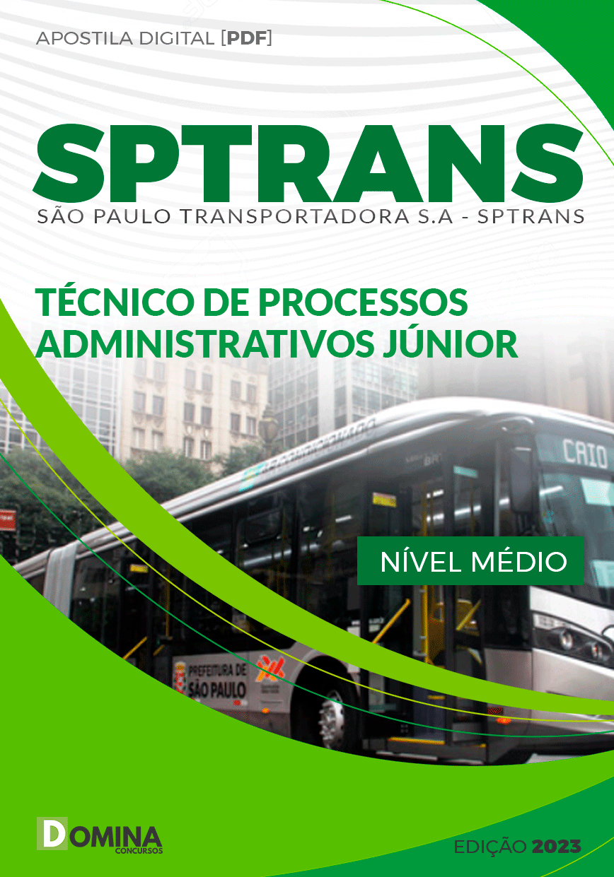 Apostila SPTrans SP 2024 Técnico Processos Administrativos Júnior