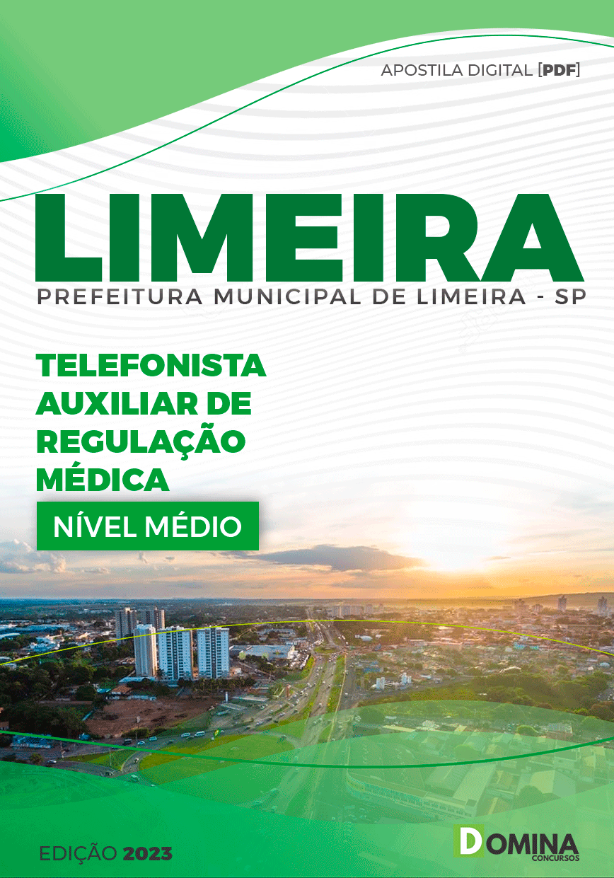Apostila Pref Limeira SP 2023 Telefonista Auxiliar Regulação Médica