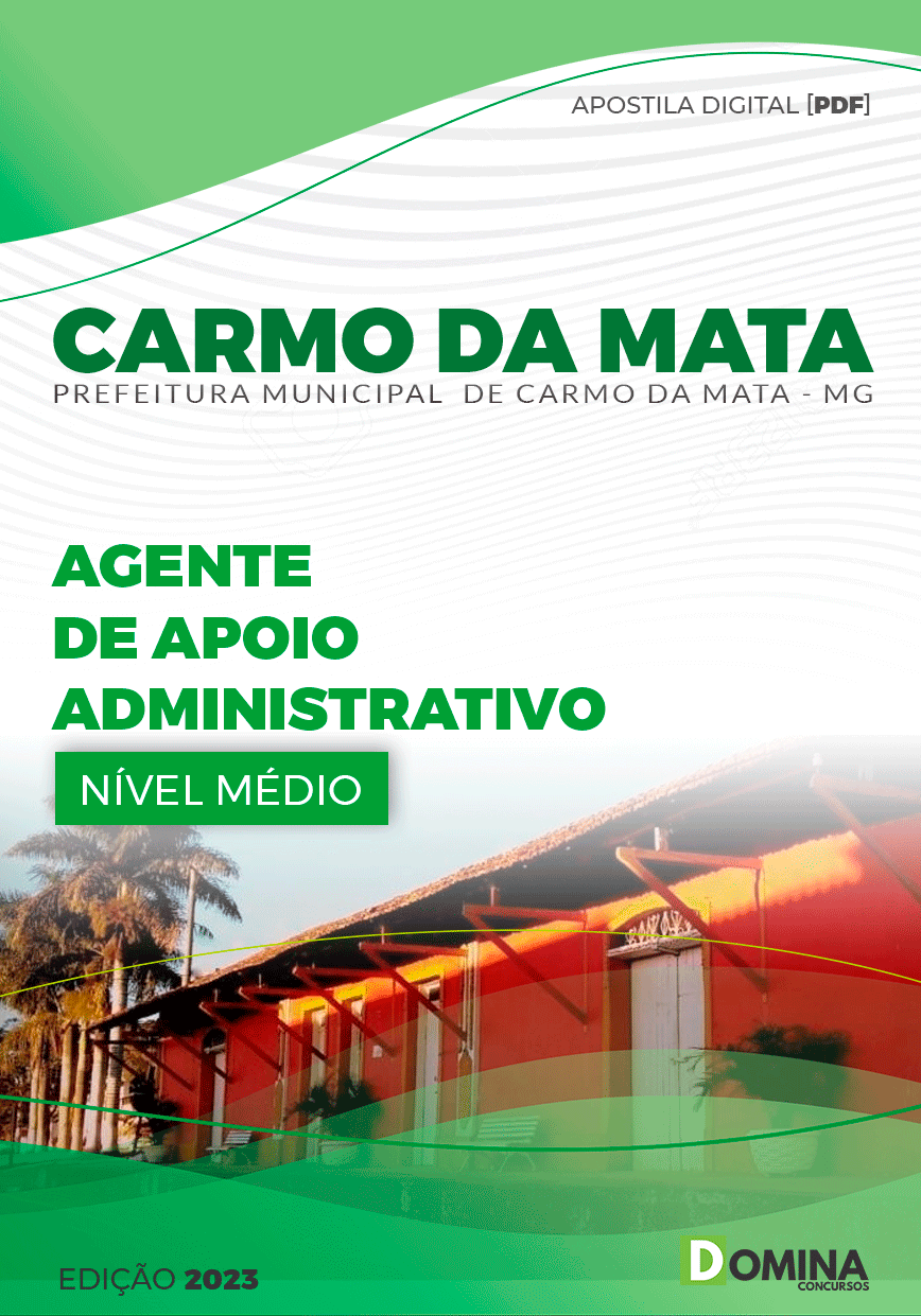 Apostila Pref Carmo da Mata MG 2023 Agente Apoio Administrativo