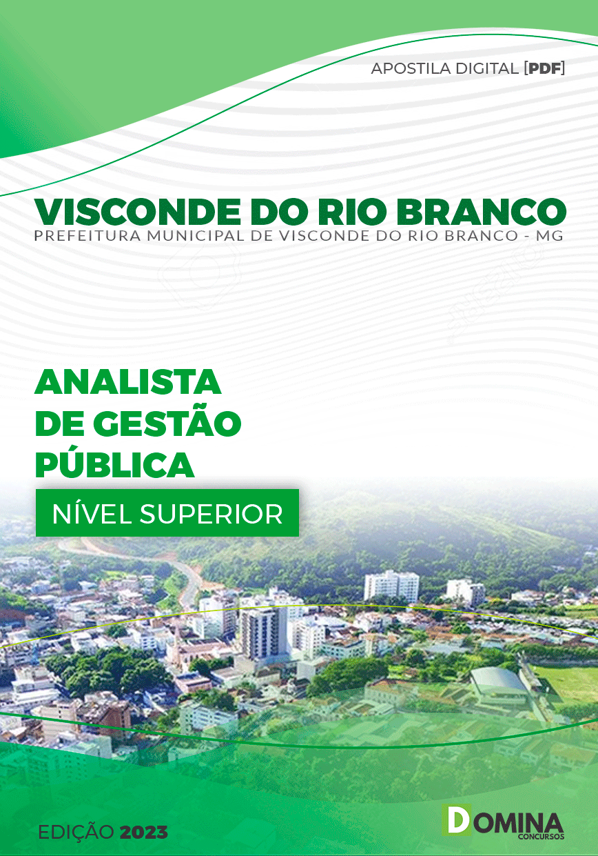 Apostila Pref Visconde do Rio Branco MG 2023 Analista Gestão Pública