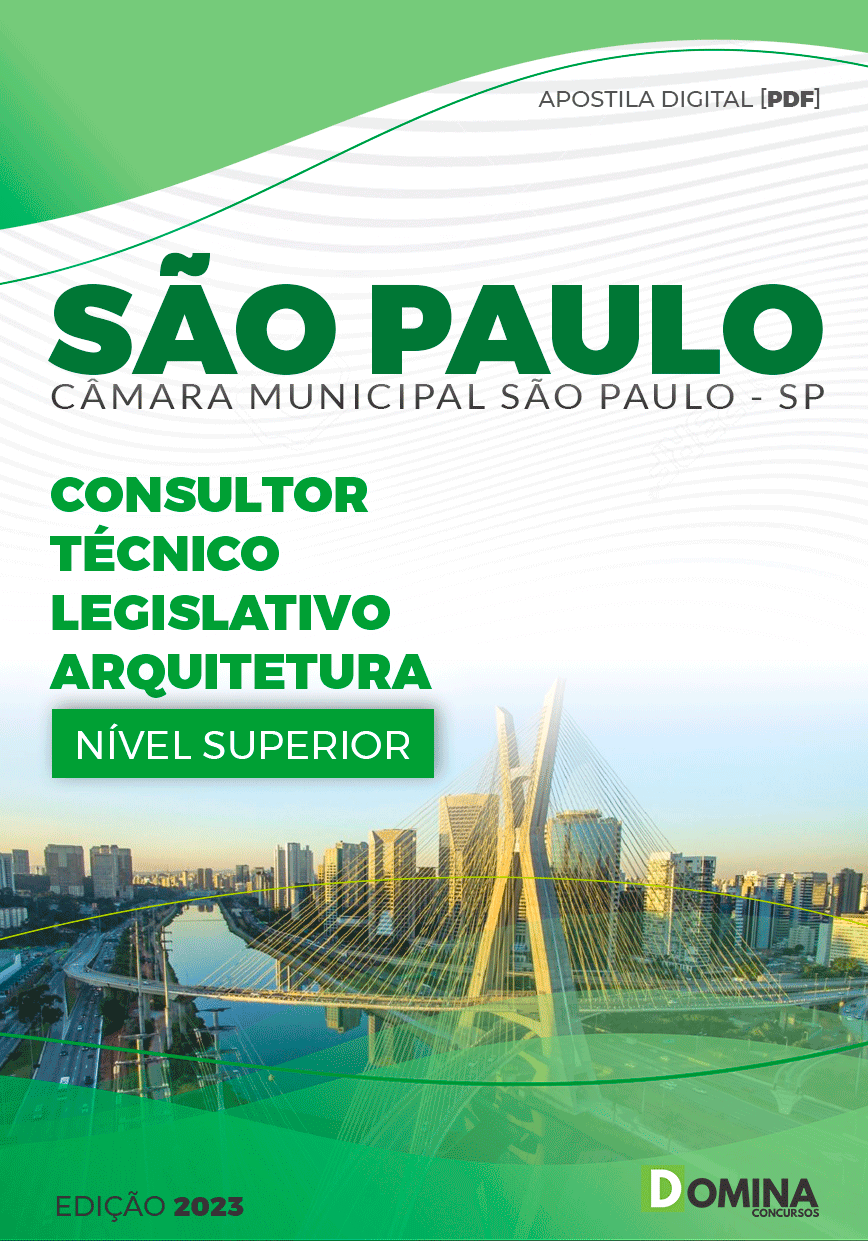 Apostila Câmara São Paulo SP 2024 Técnico Legislativo Arquitetura