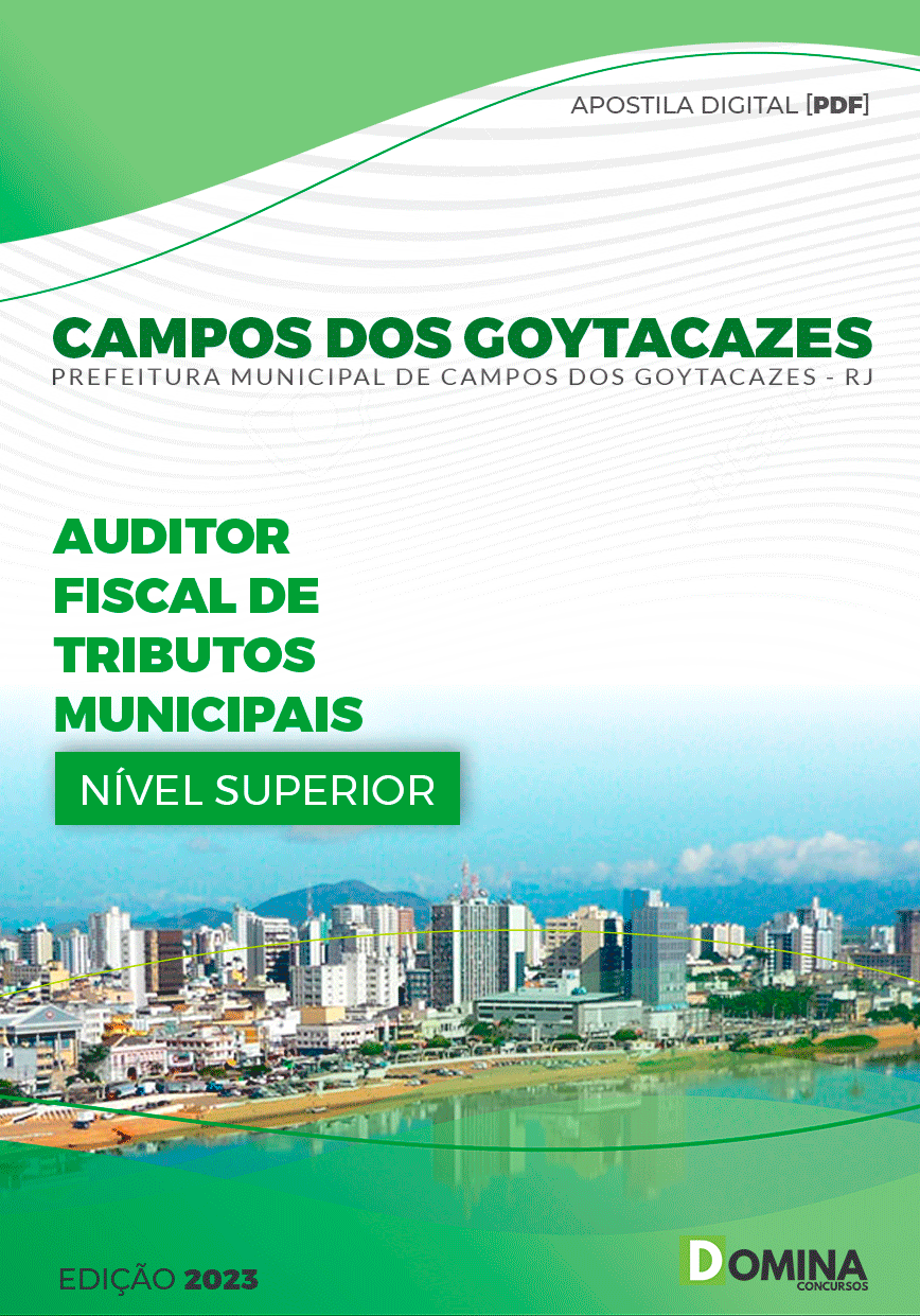 Apostila Pref Campos dos Goytacazes RJ 2024 Auditor Fiscal Tributos