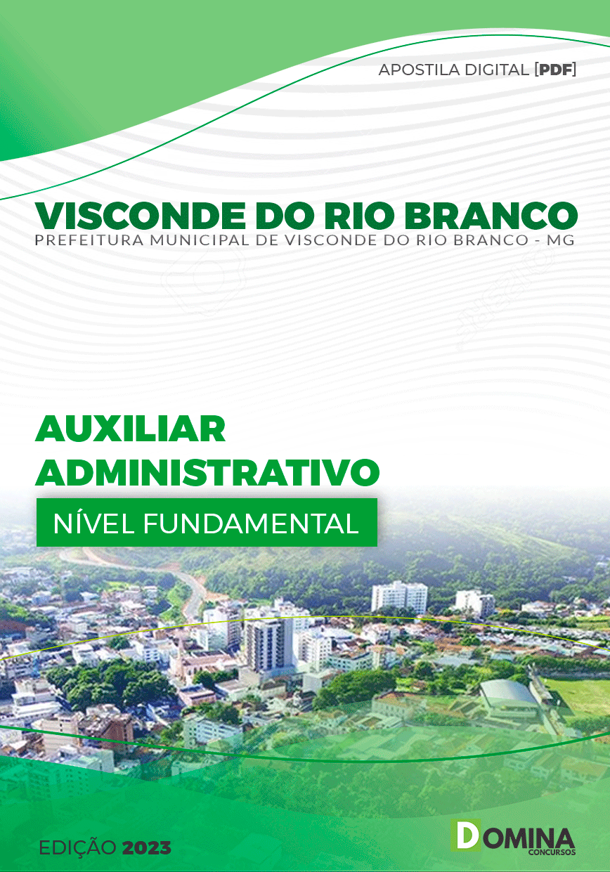 Apostila Pref Visconde do Rio Branco MG 2023 Auxiliar Administrativo