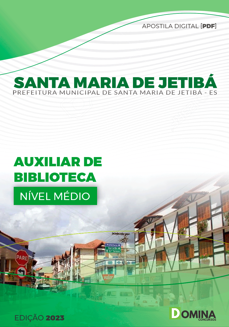 Apostila Pref Santa Maria de Jetibá ES 2024 Auxiliar Biblioteca