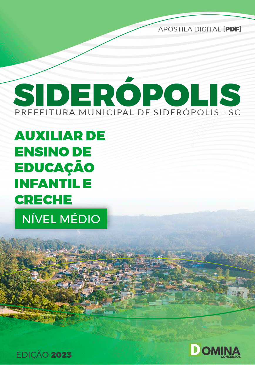 Apostila Pref Siderópolis SC 2023 Auxiliar Ensino Educação Infantil