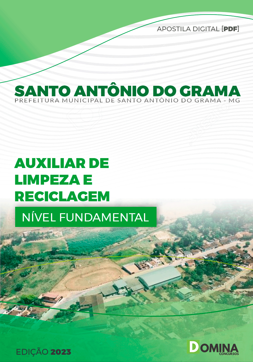 Pref Santo Antônio do Grama MG 2023 Auxiliar de Limpeza