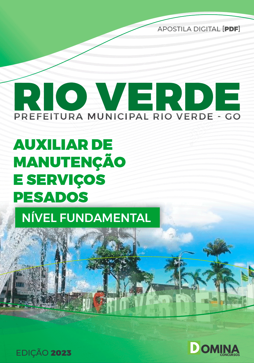 Apostila Pref Rio Verde GO 2023 Auxiliar Manutenção Serviços Pesados