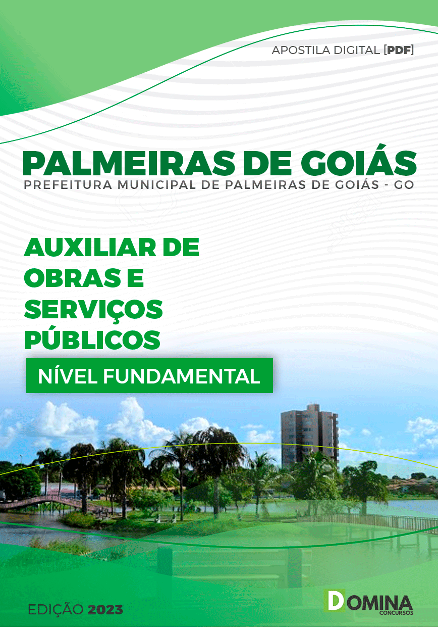 Apostila Pref Palmeiras de Goiás GO 2024 Auxiliar Obras Serviço Públicos
