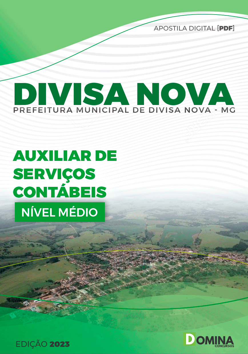Apostila Prefeitura Divisa Nova MG 2023 Auxiliar Serviços Contábeis